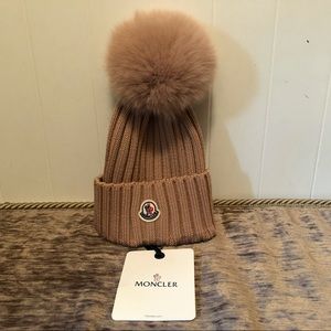 Authentic Moncler Ribbed Wool Pom Beanie NWT